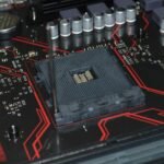 red and black computer motherboard